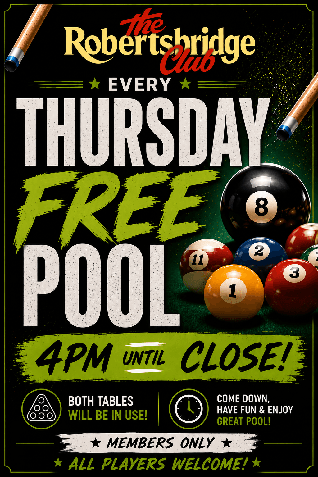 Free Pool on Thursdays